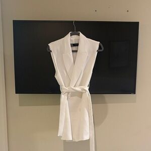 Zara White Sleeveless Mini Dress NWT